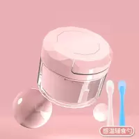 宝宝辅食机工具套装婴儿手动迷你打泥神器小型水果研磨碗料理机器|樱花粉+感温软勺2只