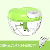 绞肉机家用手动绞菜饺子馅搅拌机碎菜机手摇小型料理机切辣椒神器|绿色经典款+备用刀 图片色