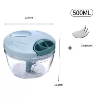 家用手动绞馅绞肉机绞菜器碎肉厨房搅拌机捣蒜泥器绞蒜切辣椒神器|新款[500毫升]+3刀片