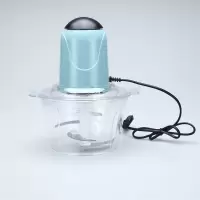 厨房电动绞肉机家用多功能绞菜器料理机蒜蓉机碎姜打蒜机搅拌机|蓝色(2升容量) 三副精钢刀