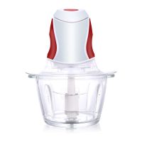 厨房电动绞肉机家用多功能绞菜器料理机蒜蓉机碎姜打蒜机搅拌机|白红色玻璃碗（1.5升） 三副精钢刀