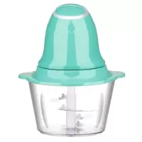 厨房电动绞肉机家用多功能绞菜器料理机蒜蓉机碎姜打蒜机搅拌机|蓝色-新款双档玻璃碗(2升容量) 两幅精钢刀