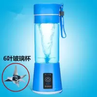 炸果机榨汁机小型迷你果蔬机便携式果汁机多功能榨汁杯家用料理机|蓝色6页刀头
