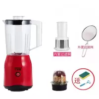 1.6l果汁机豆浆机榨汁机蔬菜婴儿辅食研磨搅拌机绞肉机料理机|红内置过滤网+外过滤网+配件