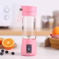 便携式榨汁机家用小型多功能迷你学生果汁杯小型电动榨汁杯炸果汁|粉色 6刀-玻璃款-双倍动力(推荐)