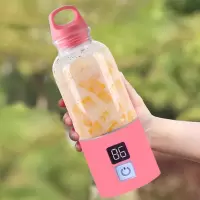 六叶刀头小型榨汁机迷你便携全自动学生蔬菜水果多功能充电网红扎|粉色 常规款机座不能直接放水里清洗