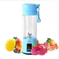 榨汁机家用迷你便携炸果机小型榨汁杯多功能全自动辅食果汁机|蓝色 6刀塑料杯[送15大豪礼]