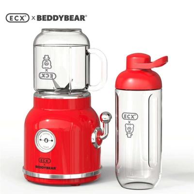 新品ecx复古榨汁机水果碰碰机便捷小型kkstar多功能果汁机家用|ECX中国红+双杯