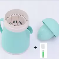 两用手动榨汁机家用小型迷你学生炸果汁水果机橙汁果汁机简易压汁|升级手柄北欧绿-两用送杯刷