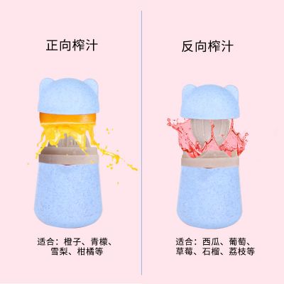 小麦秆手动水果榨汁机家用橙子小型果汁机学生简易迷你不锈钢|双向榨汁北欧蓝