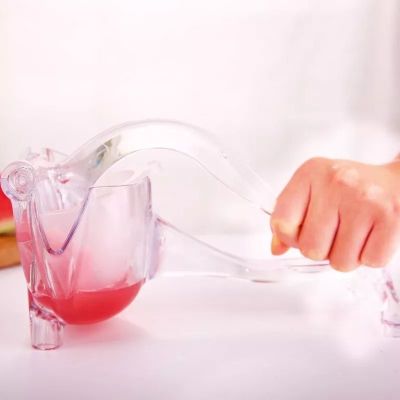 抖音网红手动榨汁机家用小型挤菜神器多功能手动榨汁机榨汁器便携|[高透明款]食品级PC材质