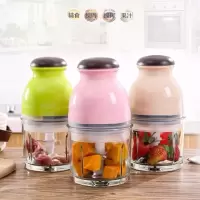 家用电动料理机宝宝婴儿辅食机多功能迷你绞肉机果泥搅拌机榨汁机|颜色随机无赠品 加厚玻璃材质