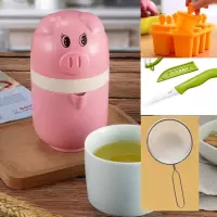 多功能手动榨汁机家用果汁机小型学生迷你便捷橙汁水果榨汁器手压|ZHU小号粉色+棒冰方+水果刀+滤网