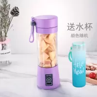 小型炸果机榨汁机迷你家用多功能电动学生便携式豆浆果汁机榨汁杯|紫色 6叶升级版塑料杯身[动力+礼品]