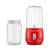 充电式榨汁机迷你便携家用炸果机水果蔬菜学生多功能小型榨汁机|大功率红色(8-10杯)双杯玻璃