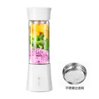 6叶多功能充电家用迷你榨汁机便携学生自动果汁机电动水果榨汁杯|6叶加厚玻璃白色（送过滤网+数据线