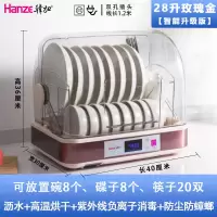消毒碗柜家用小型茶杯迷你台式桌面厨房餐具沥水烘干消毒柜|28升玫瑰金智能沥水烘干紫外线负离子