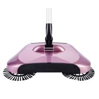 扫地机家用手推式不用电吸尘器清洁扫把簸箕套装扫拖吸一体机送布|玫瑰金1 标配+圆刷2个+拖布