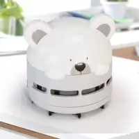 usb充电吸尘器桌面橡皮擦纸屑烟灰便携吸尘器迷你电动清洁器学生|桌面吸尘器灰色小熊带三色夜灯 USB充电