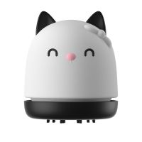 可爱猫咪桌面吸尘器学生迷你小型usb充电橡皮擦铅笔屑灰尘清洁|黑色升级版-750毫安吸力更强