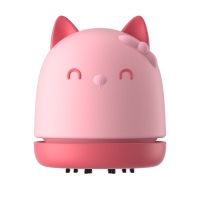 可爱猫咪桌面吸尘器学生迷你小型usb充电橡皮擦铅笔屑灰尘清洁|猫咪粉色标准版-500毫安锂电池