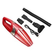 四合一家用车载两用多功能吸尘器 点烟器充气胎压大吸力创意照明|无线款（中国红）送清洁胶停车卡仅吸尘