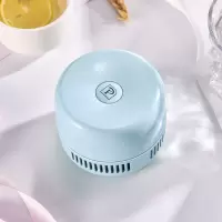 桌面吸尘器家用小型无线usb充电迷你学生桌上用吸灰尘器清理强力|天空蓝[电池款]送电池