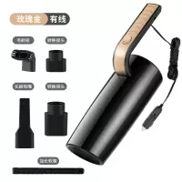 车载吸尘器大功率轿车12v汽车吸尘器干湿两用迷你强力车内吸尘器|涡轮电机款(中吸力)金色+五配件