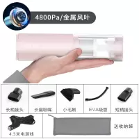 车载吸尘器迷你车用车内手持强力大功率汽车用品干湿两用小型120w|北欧粉[金属风叶超大吸力]送6配件