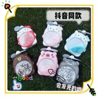 抖音同款ins 创意闪粉沙动物发光电风扇学生手持迷你usb小风扇
