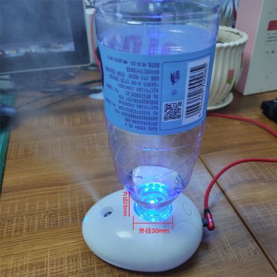 抖音小型便携式迷你超声波桌面空气加湿器usb家用矿泉水瓶|白色(中文包装)
