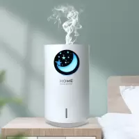 加湿器家用卧室办公室静音迷你可爱便携式usb办公室车载大容量|[新款星空]白色 加湿器+led小灯+送数据线