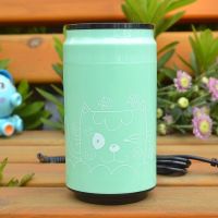 加湿器迷你家用卧室易拉罐加湿器迷你usb空气加湿器家用可爱车载|绿色一只猫