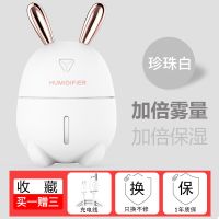 加湿器迷你usb家用静音卧室宿舍办公室桌面车载喷雾补水保湿空气|可爱萌兔白