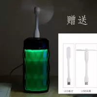 usb迷你加湿器创意煤气罐香薰空气净化保湿补水防干燥送灯扇|彩钻-黑色【送小米灯+扇】