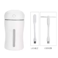 usb迷你加湿器创意煤气罐香薰空气净化保湿补水防干燥送灯扇|初心-白色[送小米灯+扇]