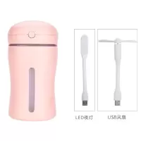 usb迷你加湿器创意煤气罐香薰空气净化保湿补水防干燥送灯扇|初心-粉色[送小米灯+扇]