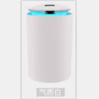 usb车载加湿器家用卧室迷你静音空气香薰补水仪小夜灯喷雾|白 精油+风扇+小夜灯