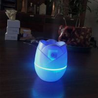 usb香薰加湿器带灯小夜灯简约网红家用大雾量静|旗舰版[静音定时+七彩氛围灯]蓝色 配[数据线+3根棉棒]