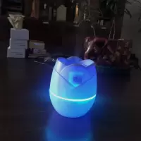 usb香薰加湿器带灯小夜灯简约网红家用大雾量静|旗舰版[静音定时+七彩氛围灯]蓝色 配[数据线+1根棉棒]3瓶玫瑰精油