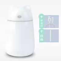办公室加湿器家用宿舍大容量高雾净化补水空气卧室孕妇婴儿香薰|喵咪灰色 加湿器单机+棉棒(无usb数据线)