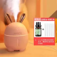 加湿器小型迷你家用静音卧室孕妇婴儿usb可爱学生创意香薰空气喷|【萌兔粉+棉棒+香薰精油】（买一送三，只换不修）