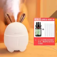 加湿器小型迷你家用静音卧室孕妇婴儿usb可爱学生创意香薰空气喷|[萌兔白+棉棒+香薰精油](买一送三,只换不修)