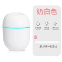 usb加湿器家用卧室办公车载香薰精油学生大雾量喷雾静音清新可|标准版【插电款】白色 配5跟棉棒+5瓶精油+小风扇+小夜灯