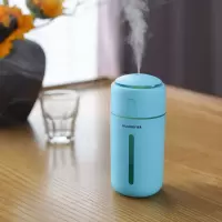 可充电加湿器家用迷你卧室静音大容量车载空气净化恒湿喷雾香薰机|天空蓝 单机[不带精油棉棒]