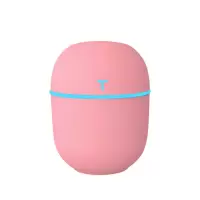 usb加湿器 卧室静音办公家用车载净化增湿喷雾创意迷你夜灯保湿仪|彩蛋粉色[插电版] 棉棒+充电线