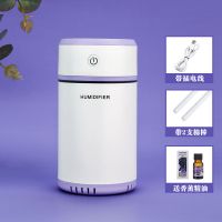 抖音同款抽拉迷你加湿器创意夜灯usb静音家用车载空气补水喷雾|小圆抽拉-紫色[香薰1瓶]