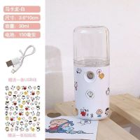 纳米喷雾补水仪便携小型充电喷雾瓶可爱少女手持喷雾机脸部加湿器|白色[送diy史努比贴纸]