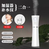 网红同款纳米喷雾补水仪器蒸脸器冷喷美容仪脸部加湿器学生|加湿器补水仪二合一(白色)