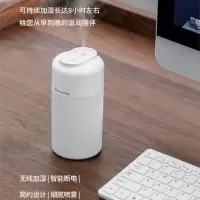 触控加湿器办公家用卧室静音桌面车载空气净化加湿器迷你宿舍学生|冰川白 [普通款]送充电线+棉棒